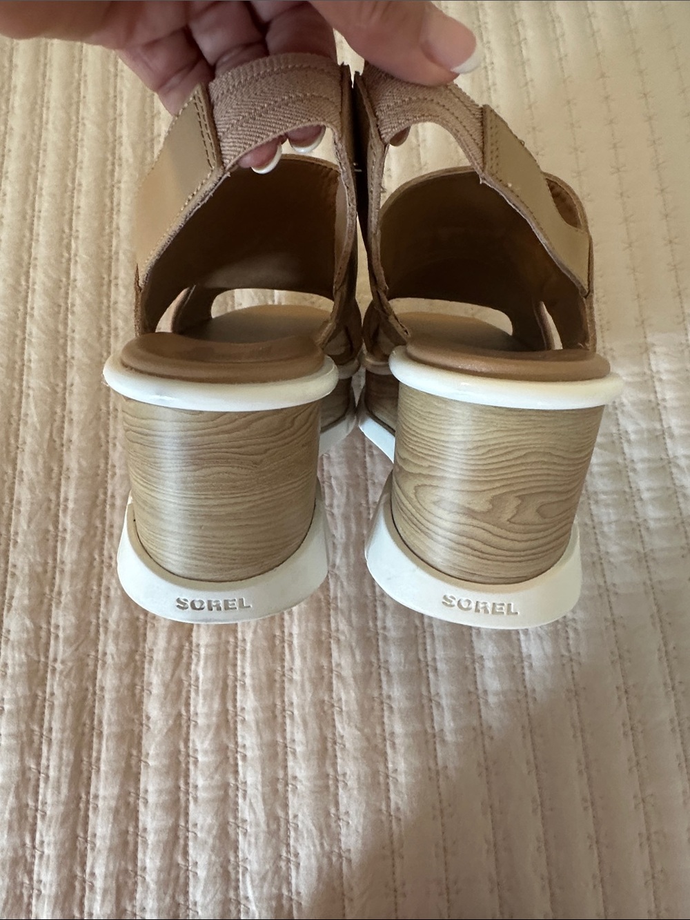 Sorel Cameron Flatform Slingback Tan Leather Sandals 8.5 - Picture 6 of 12
